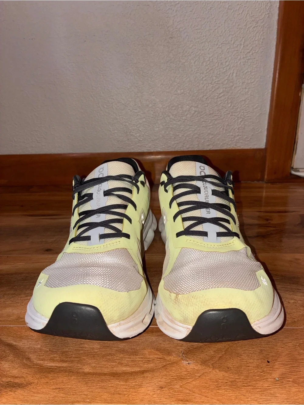 On Cloud Women’s Cloudrunner Athletic Running Shoes, neon yellow- size 9.5